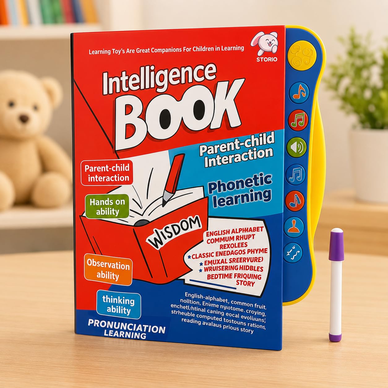 ntelligence Book Sound Book for Children, English Letters & Words Learning Book, Fun Educational Toys. Activities with Numbers, Shapes Learning Book for Toddlers