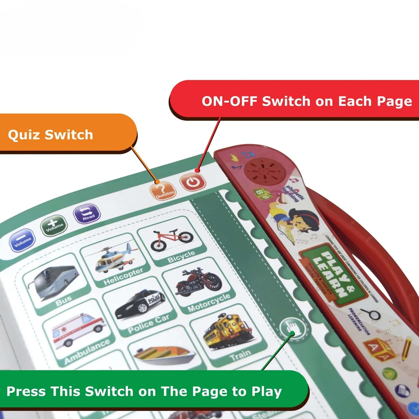 ntelligence Book Sound Book for Children, English Letters & Words Learning Book, Fun Educational Toys. Activities with Numbers, Shapes Learning Book for Toddlers