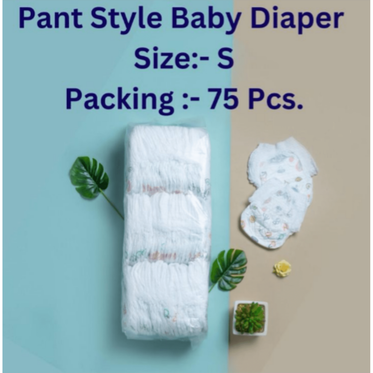 The Gir Farmer pant style baby diapers size S in a pack of 75 pieces for infants