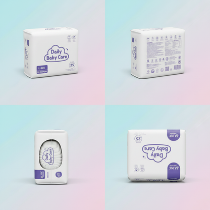 L Diaper Package Multiple Angles No Wipes