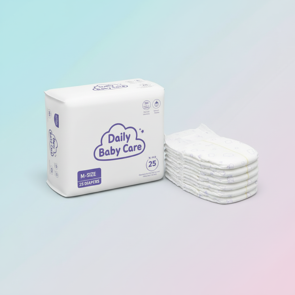 M Size Diaper Package with Stack