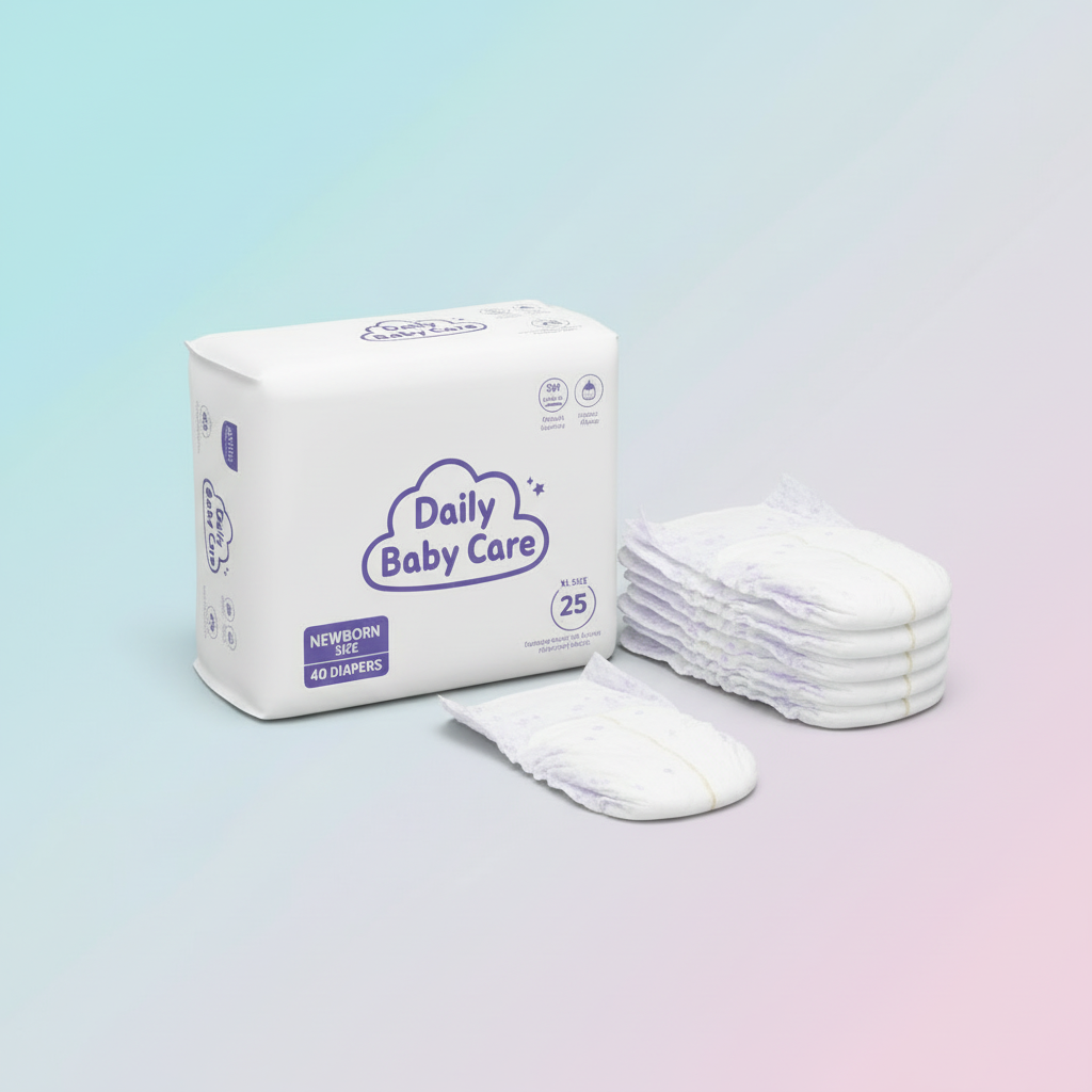 Newborn Diaper Package with Stack