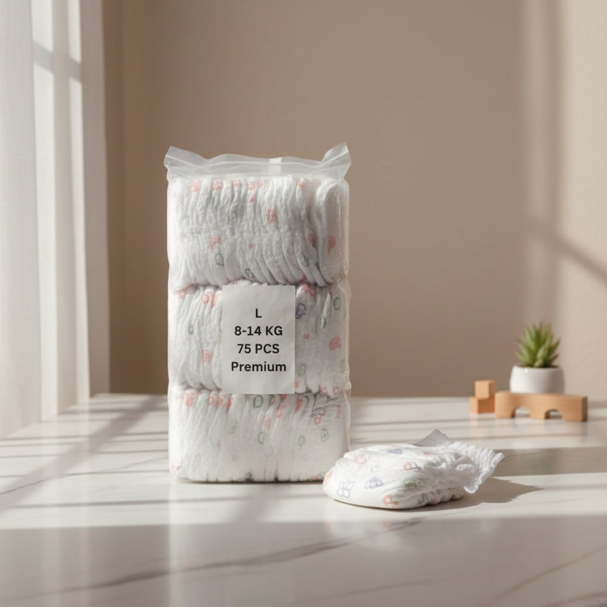 The Gir Farmer organic baby diapers large pack of 75 premium diapers for 8-14 kg babies