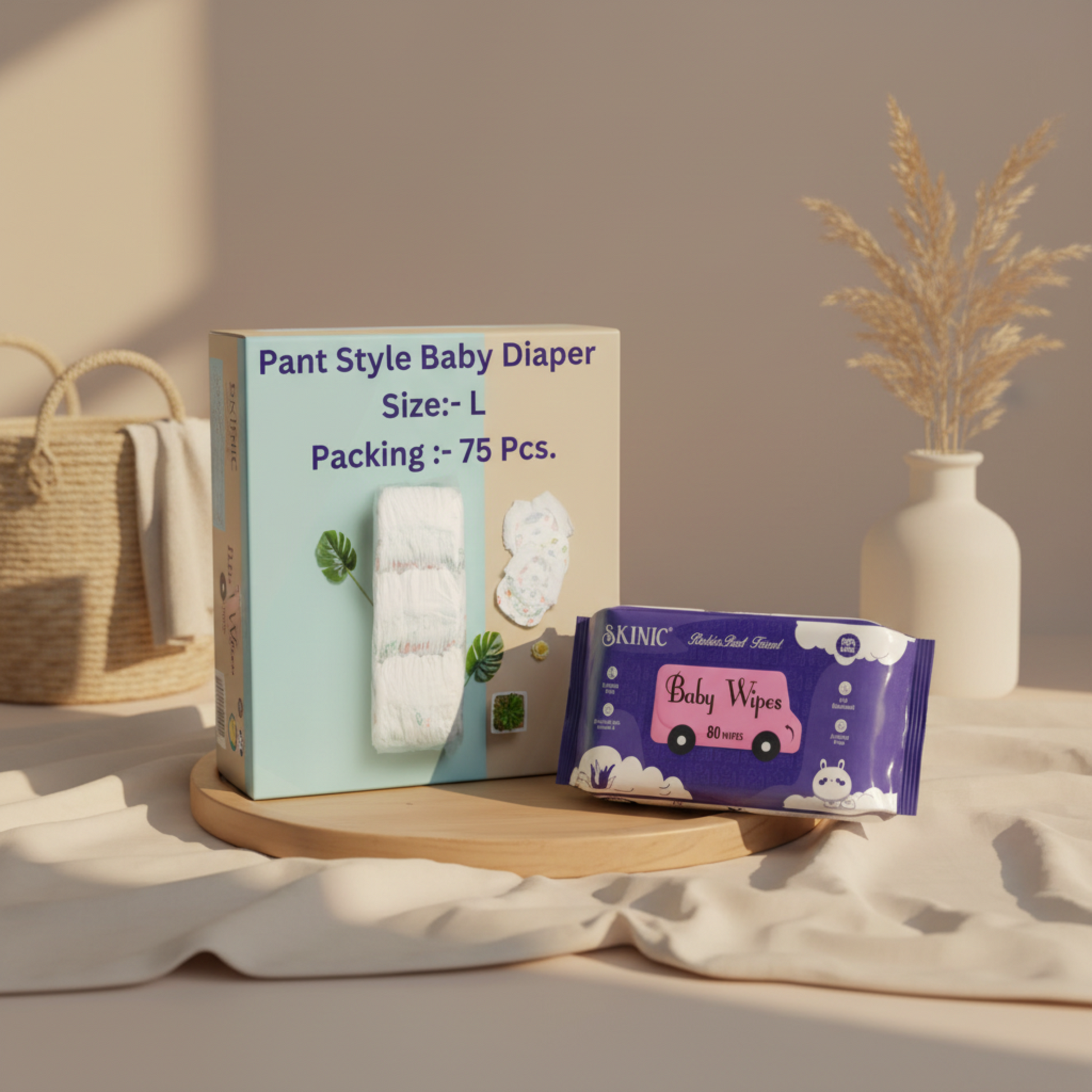 Pack of THE GIR FARMER baby diapers L size with 75 pieces for comfortable all-day use