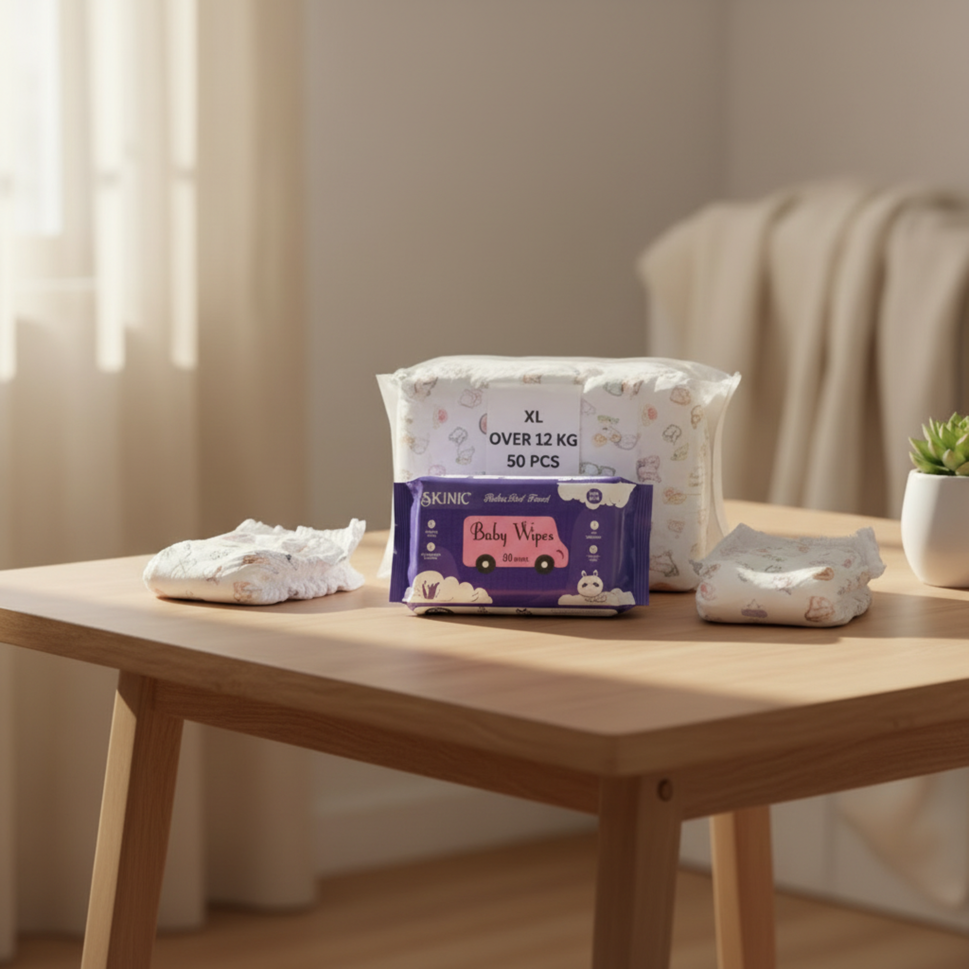 THE GIR FARMER XL baby diapers with wipes for premium comfort and hygiene for babies