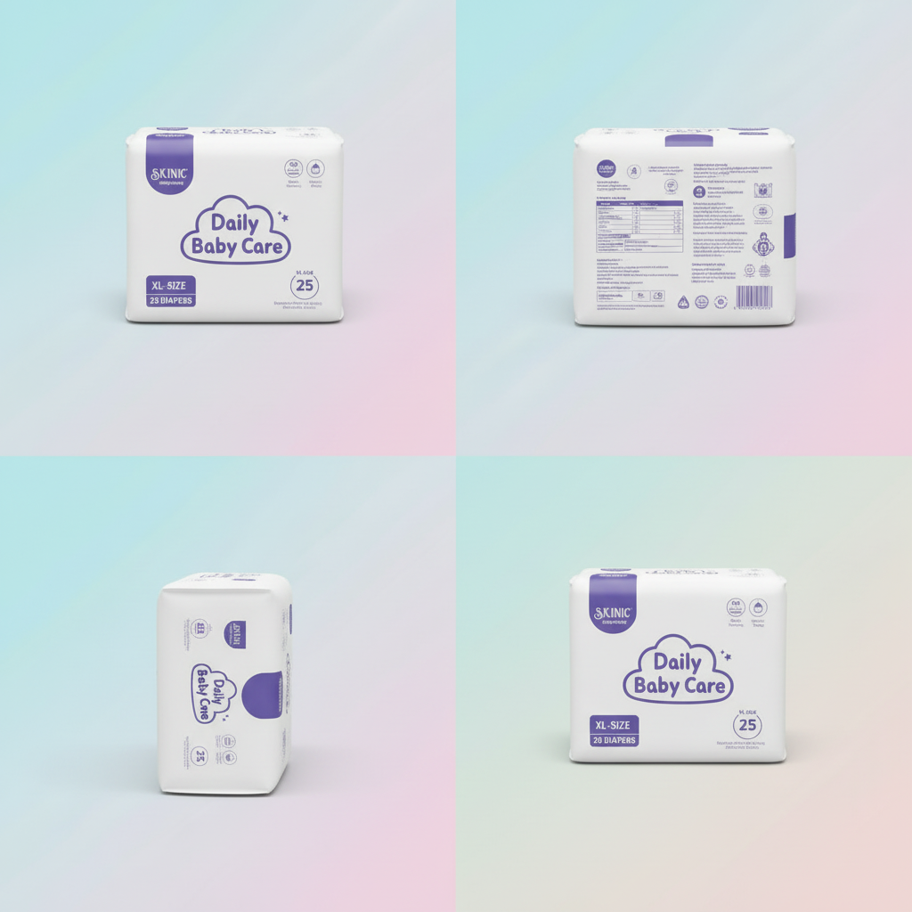 XL Diaper Package Multiple Angles